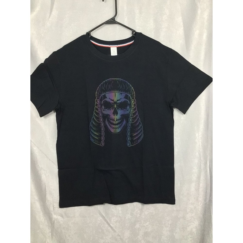 Men Color Changing Graphic Skull T-Shirt Novelty Colorful Cotton Tee Medium New